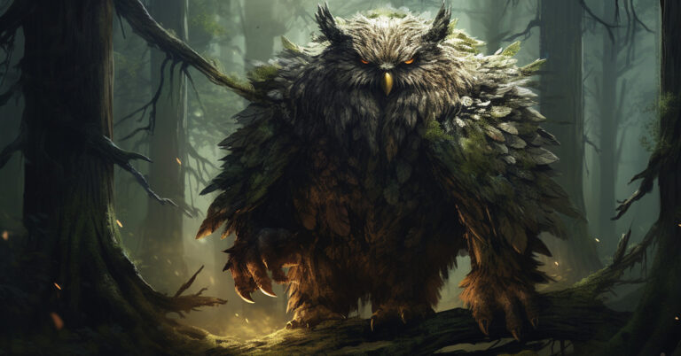 Owlbear in the woods