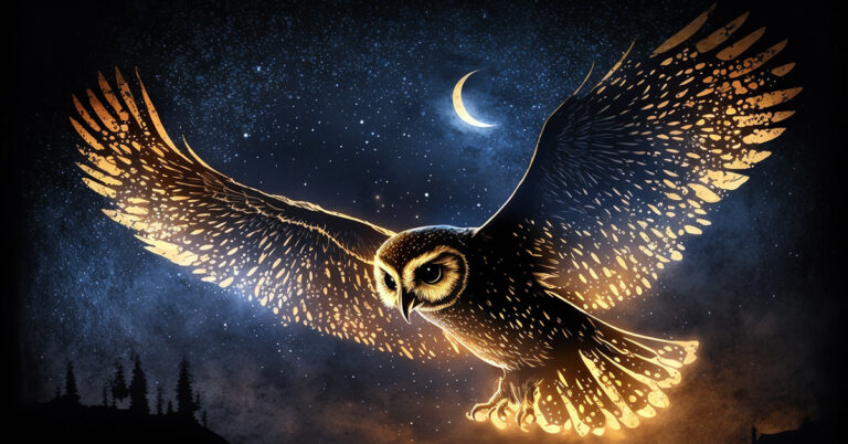owl familiar dnd 5e flying at night, swings spread