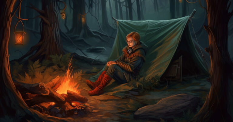 An adventurer taking a short rest and using Hit Dice to recover lost Hit Points