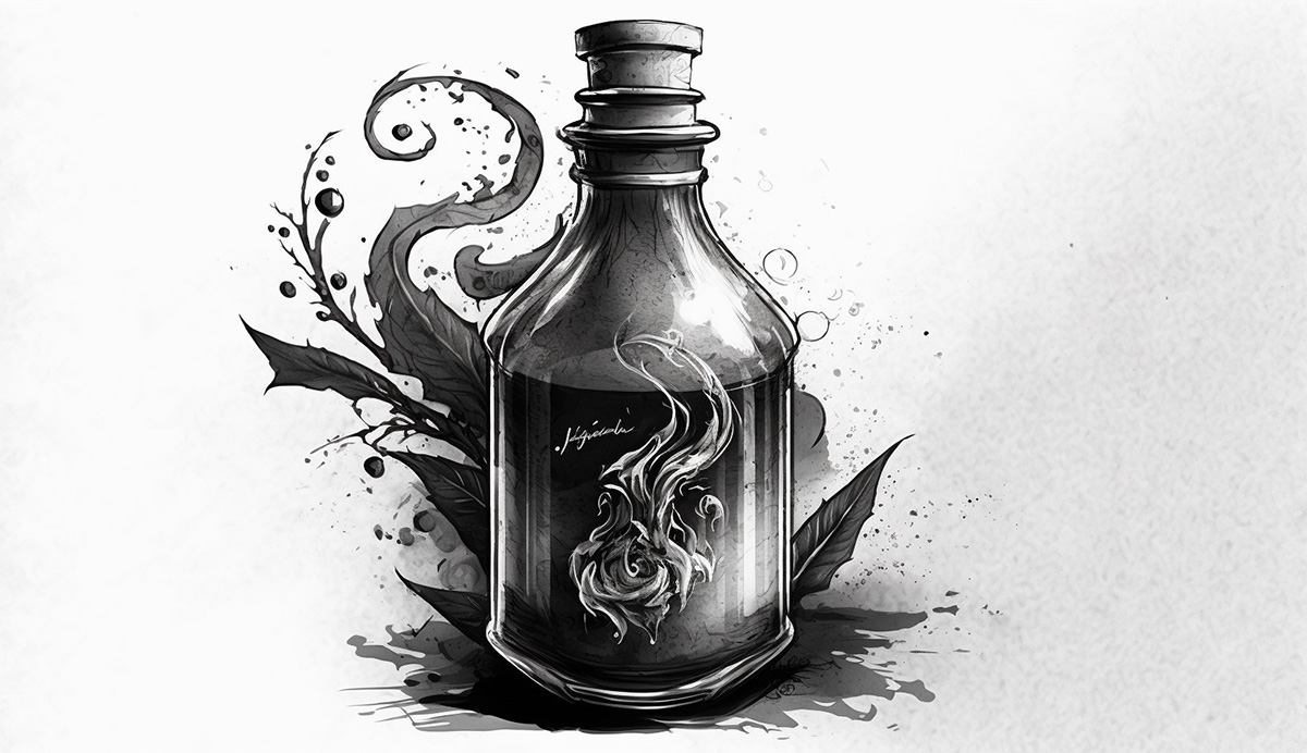 A crafted potion of healing for 5e