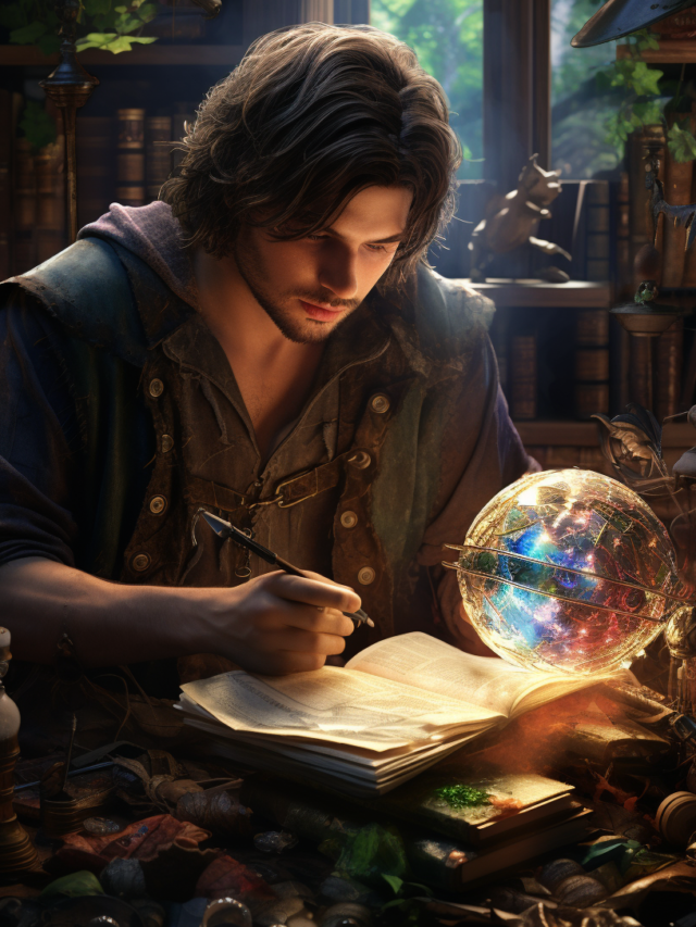 A young spellcaster attempting to craft a magic item